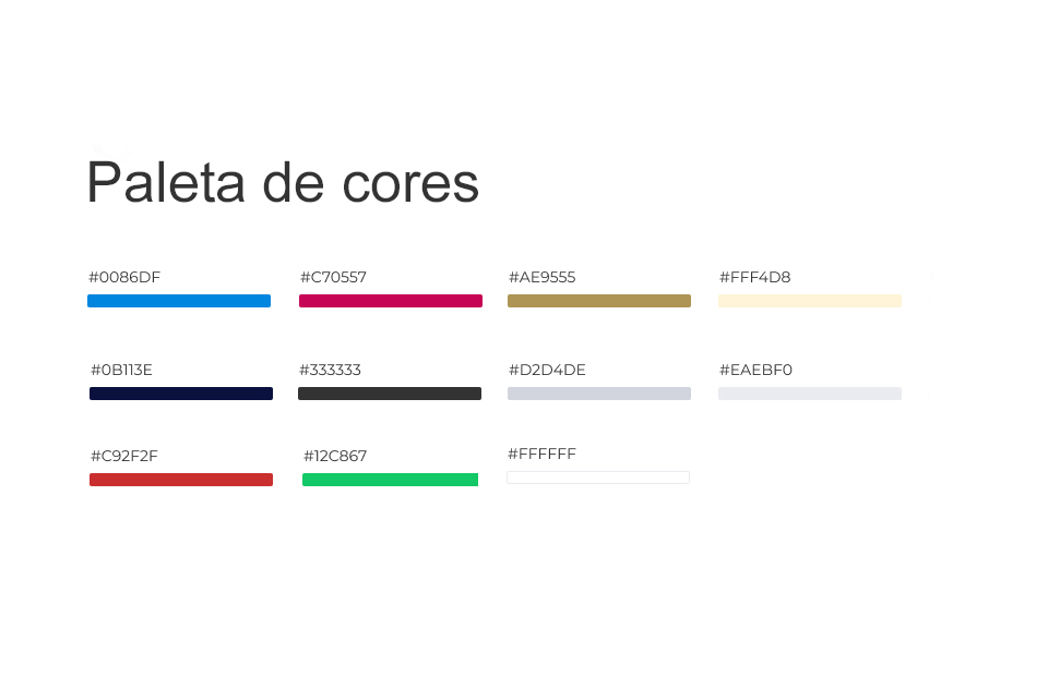 Paleta de cores e-commerce VAIO