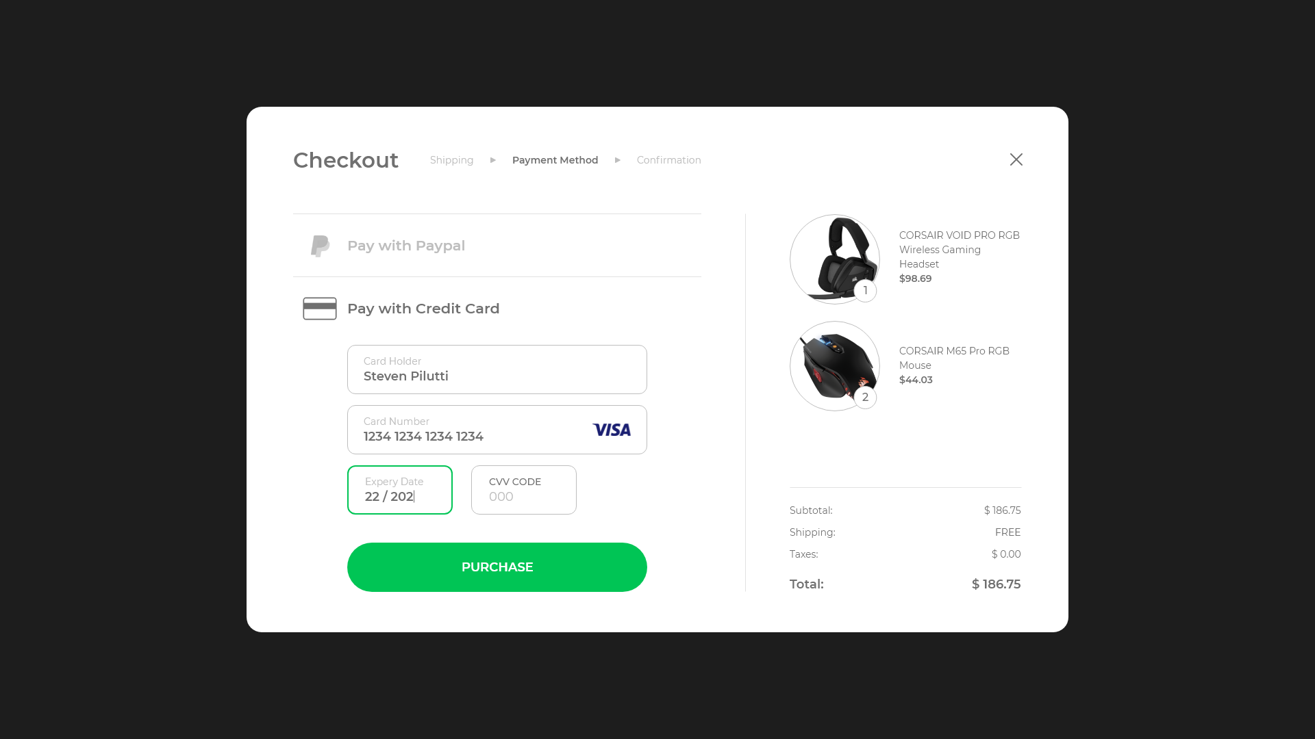 Checkout de um e-commerce