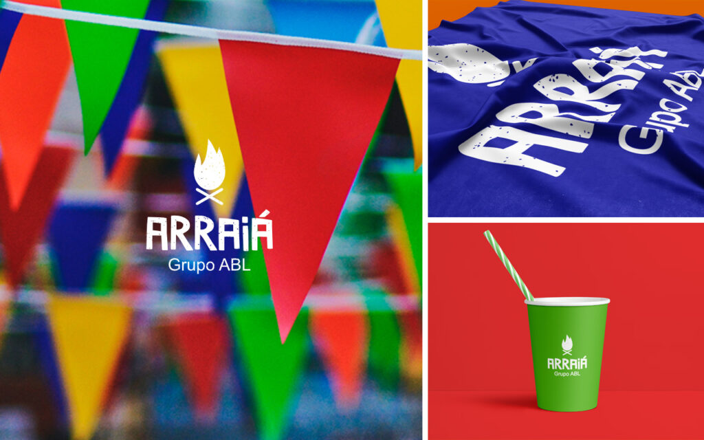 Logo Arraiá Grupo ABL e aplicações