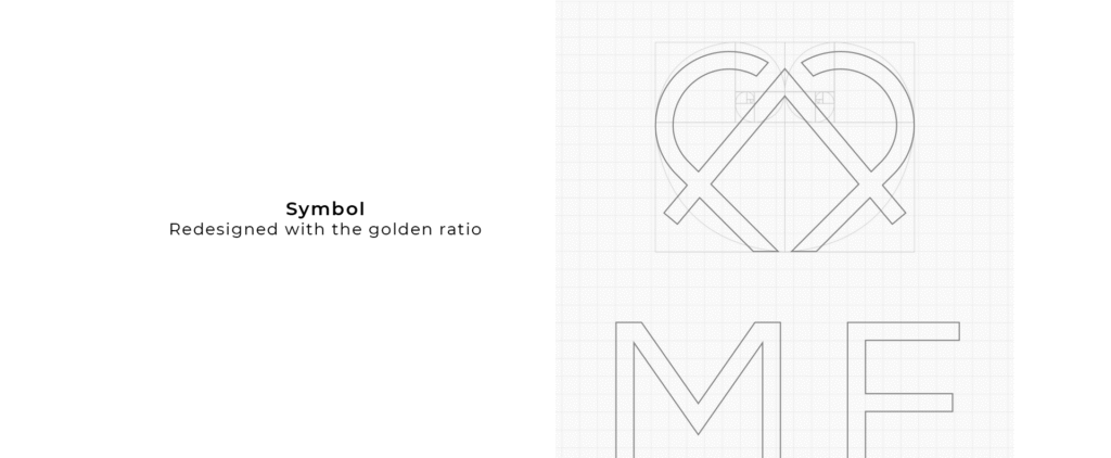 Símbolo desenhado com base na proporção áurea