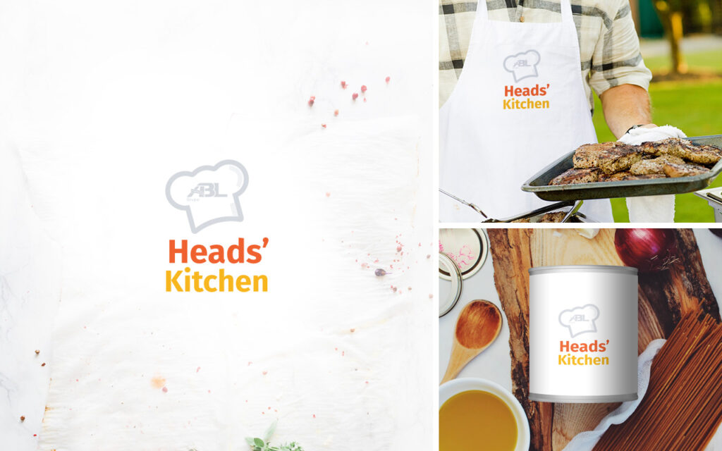 Logo Heads' Kitchen e aplicações